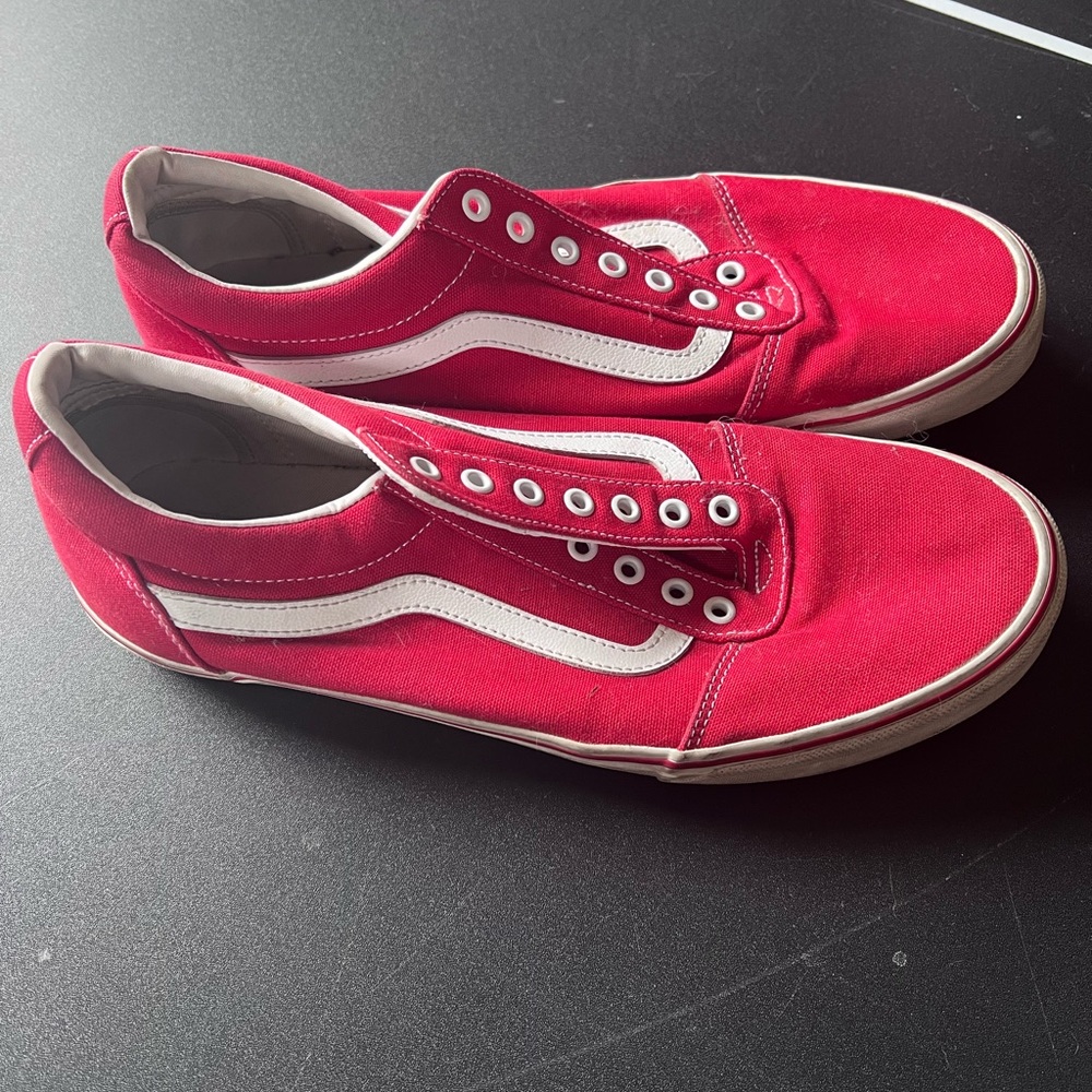 Vans Bold Red and White Sneakers